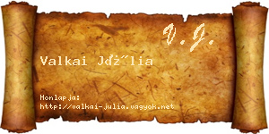 Valkai Júlia névjegykártya