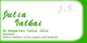 julia valkai business card